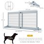 Voir la diapositive 3 : PAWHUT Barrière de sécurité chien barrière autoportante longueur réglable dim. 104-183L x 36l x 69H cm bois pin gris acier noir