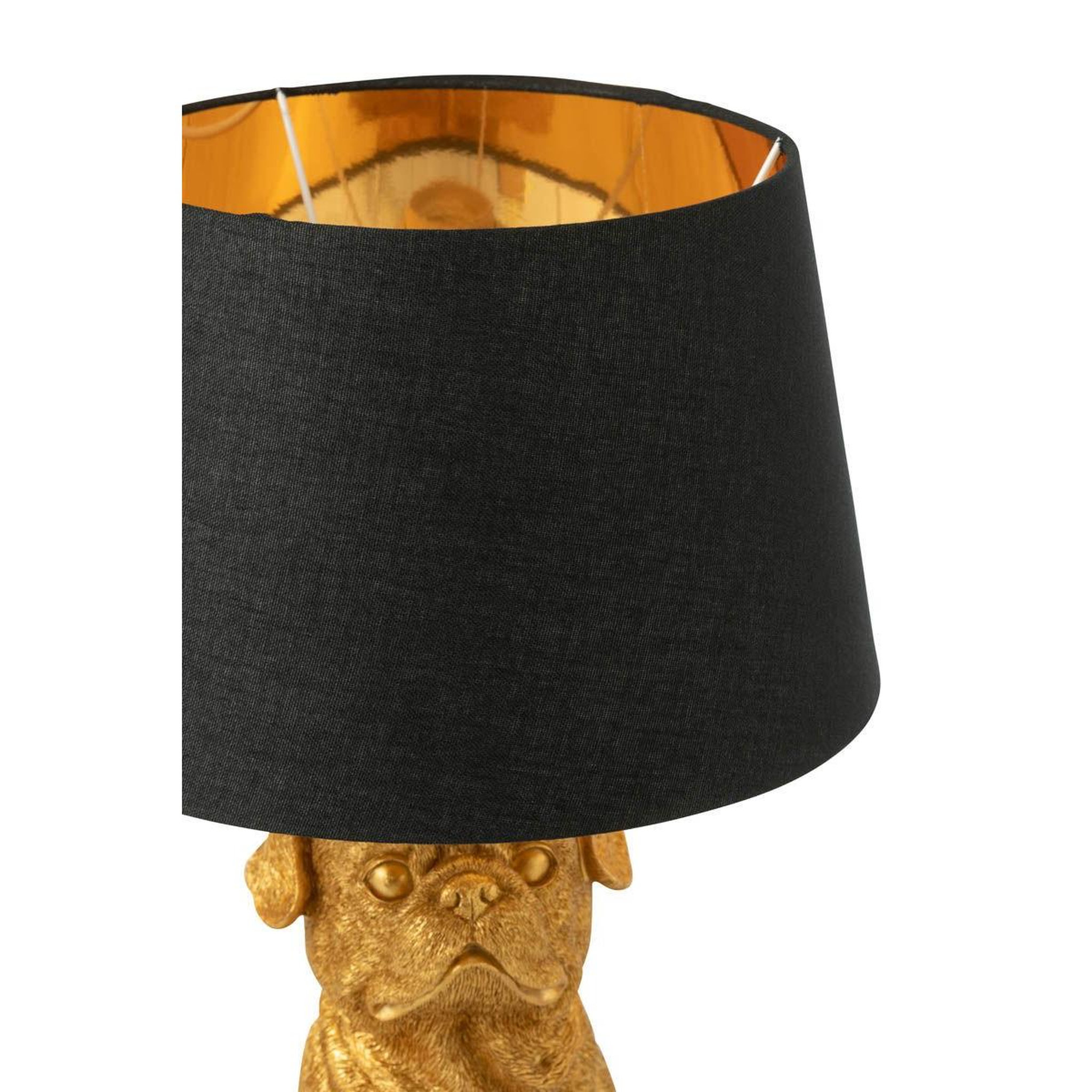 Voir la diapositive 3 : J-LINE Lampe à poser déco  chien assis  52cm or