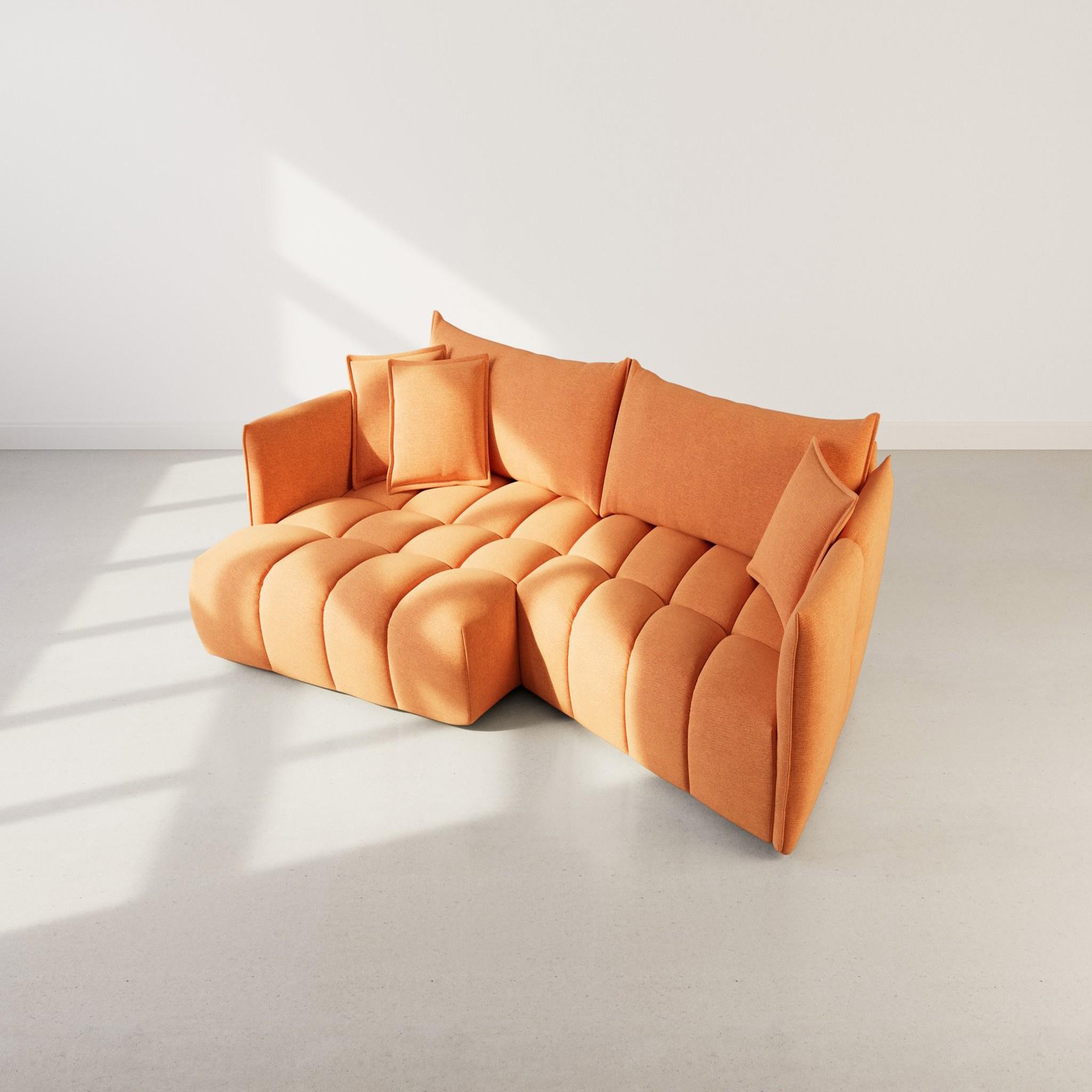 Voir la diapositive 3 : LISA DESIGN Cassiopee - canapé d'angle gauche 4 places en tissu texturé
