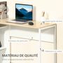 Voir la diapositive 6 : HOMCOM Bureau d'angle bureau informatique multimédia multi-rangement métal panneaux particules aspect chêne clair blanc