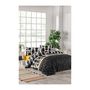 Voir la diapositive 2 : GENERIQUE Parure de lit - 1 housse de couette 220 x 240 cm + 2 taies d'oreiller 60 x 60 cm - 100% coton renforcé - Noir