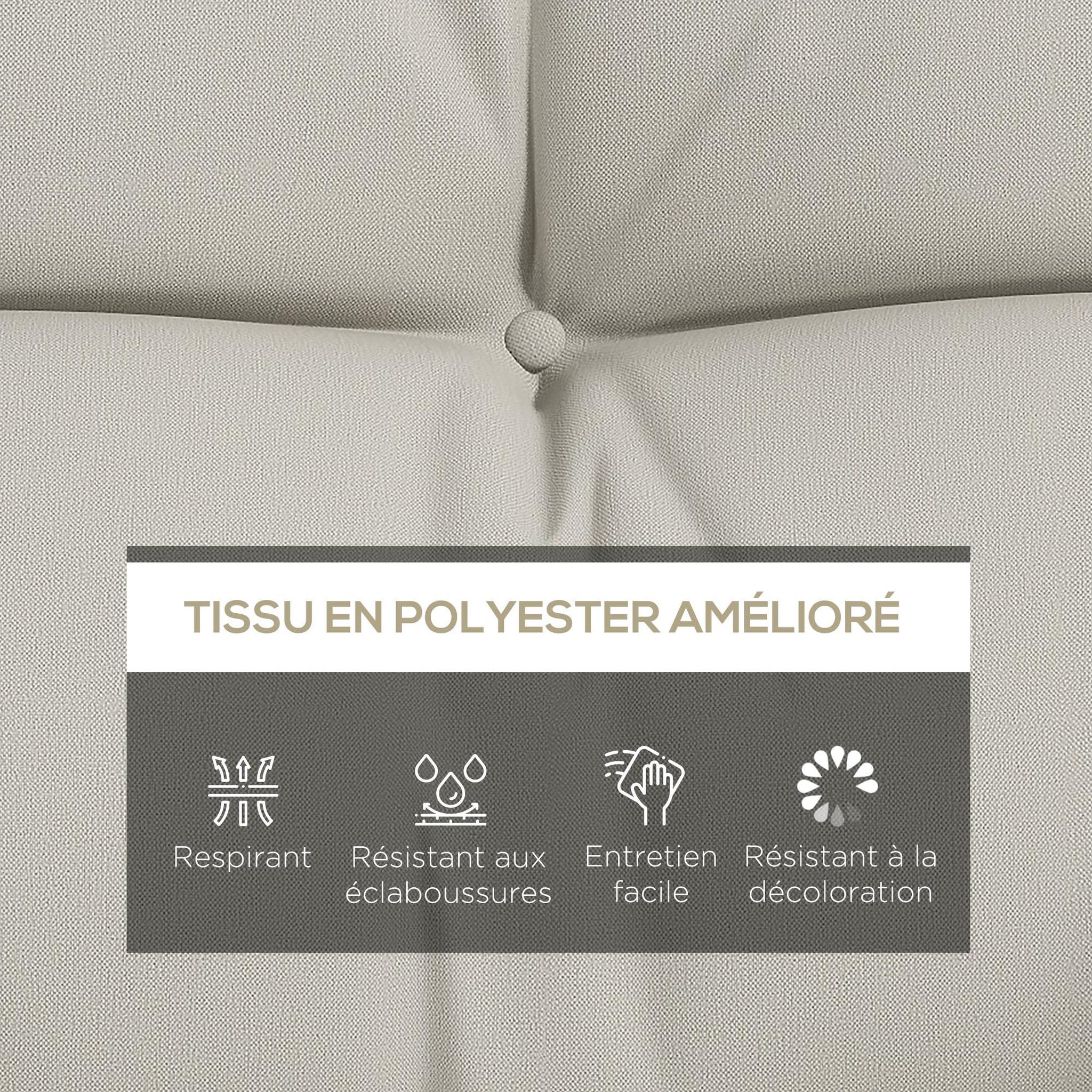 Voir la diapositive 4 : OUTSUNNY Ensemble de 4 coussins d'extérieur pour balancelle crème