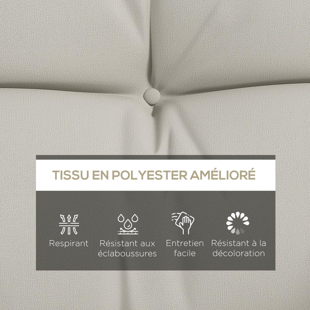 OUTSUNNY Ensemble de 4 coussins d'extérieur pour balancelle crème