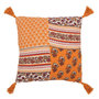 Voir la diapositive 1 : Paris Prix Coussin à Pompons Fleurs  Mexican  45x45cm Orange