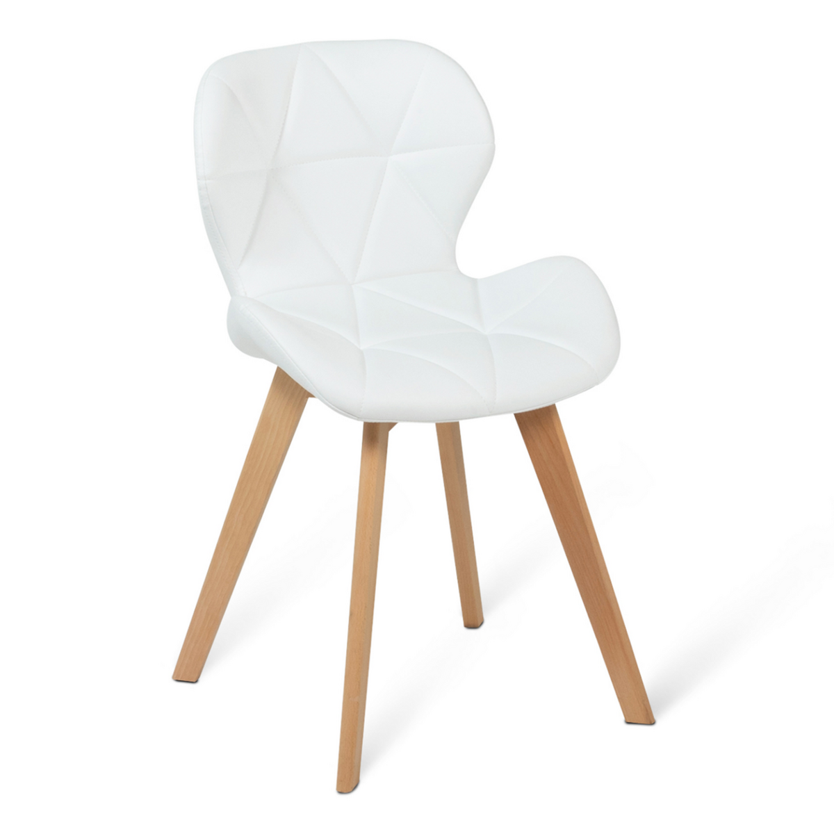 ID MARKET Lot de 4 chaises ROBINE en PU blanches pour salle à manger