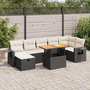 Voir la diapositive 1 : VIDAXL Salon de jardin 5 pcs avec coussins noir resine tressee acacia