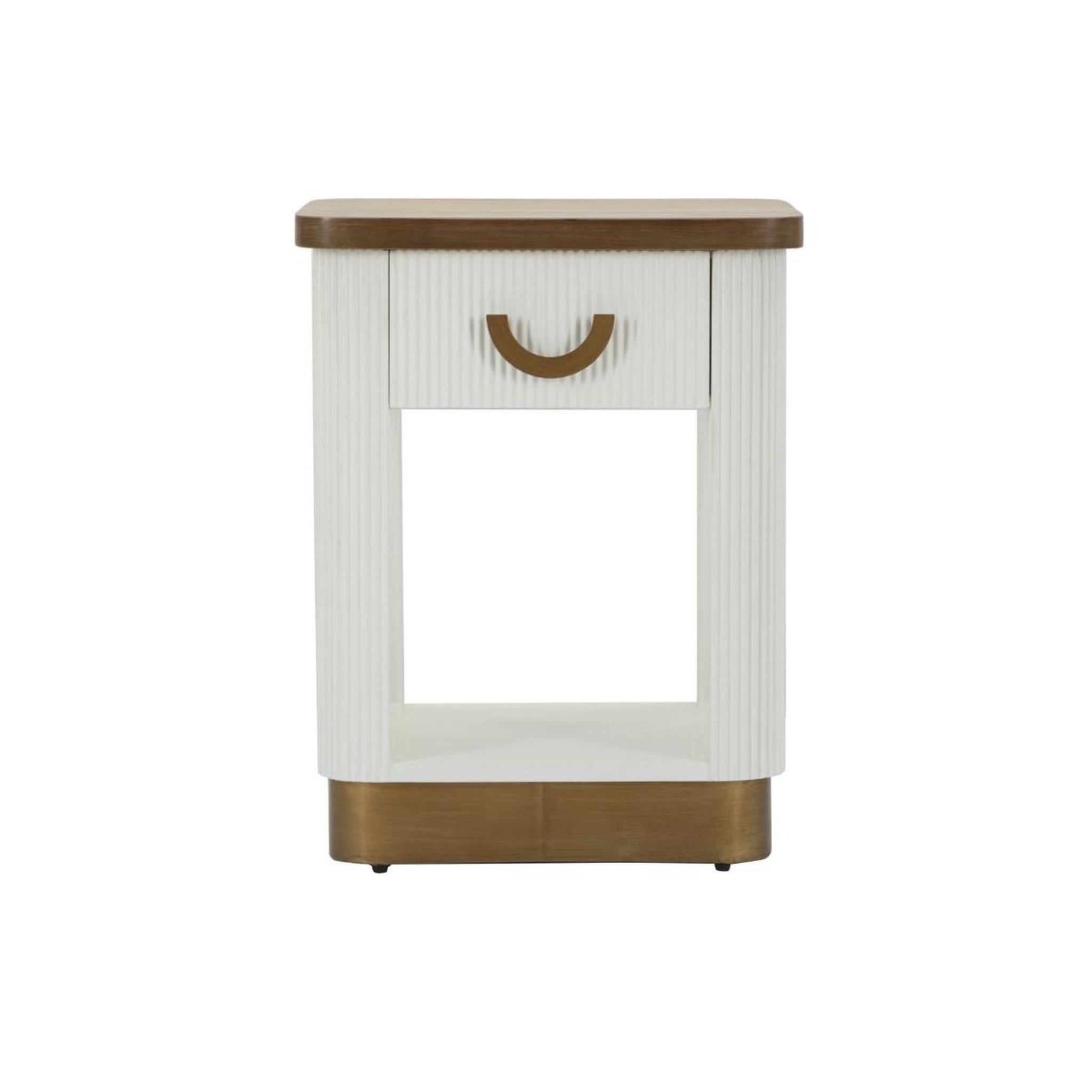 Voir la diapositive 2 : Paris Prix Table de chevet en bois  tolosa  62cm blanc & naturel