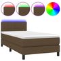 Voir la diapositive 2 : VIDAXL Sommier a lattes de lit et matelas et LED Marron fonce 80x200cm