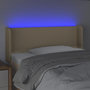 Voir la diapositive 4 : VIDAXL Tete de lit a LED Creme 103x16x78/88 cm Tissu
