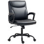 Voir la diapositive 1 : HOMCOM Chaise de bureau manager réglable accoudoirs rembourrés métal synthétique noir