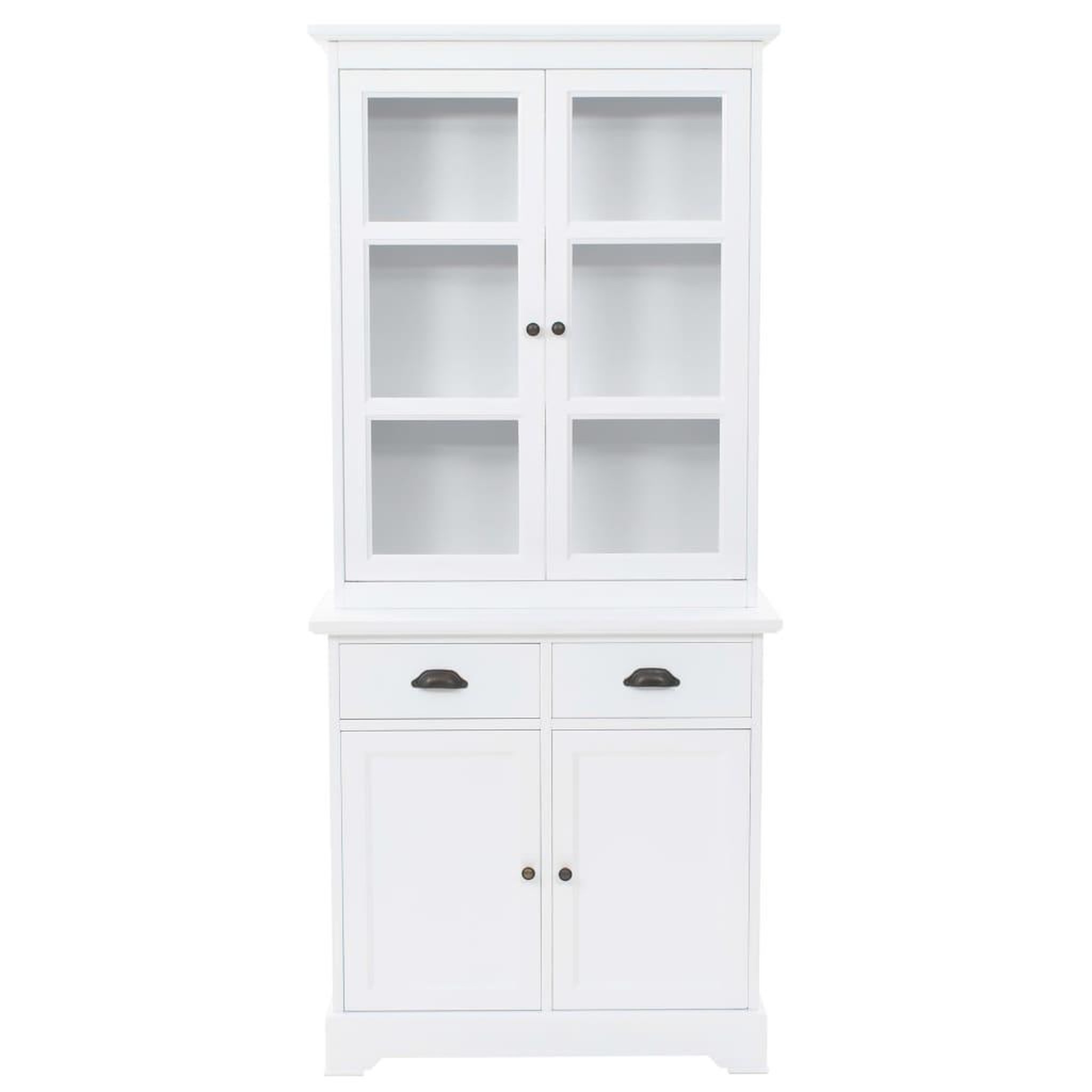 Voir la diapositive 2 : VIDAXL Vaisselier avec 4 portes MDF et Bois de pin 80x40x180 cm