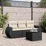 Voir la diapositive 1 : VIDAXL Salon de jardin 4 pcs avec coussins noir resine tressee