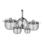ELO Ensemble de 1 Poêle de cuisson 24 cm et 4 faitouts 12, 16, 20 et 24 cm Elo Profi Brillant