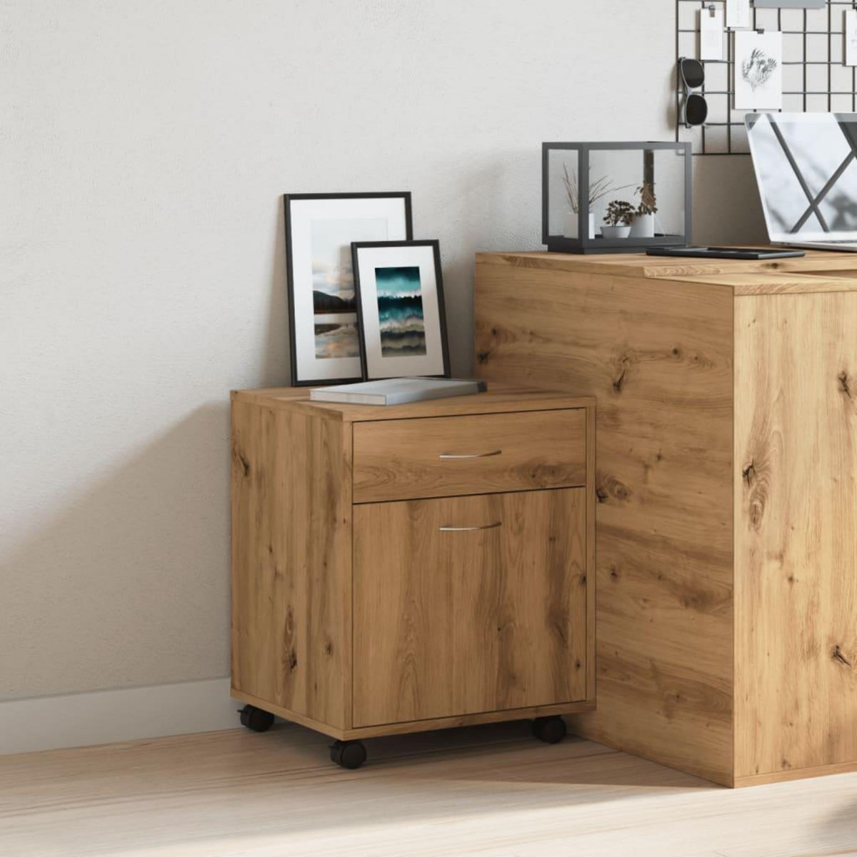 VIDAXL Armoire roulante chene artisanal 45x38x54 cm bois d'ingenierie