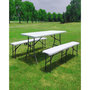 Voir la diapositive 3 : Habitat et Jardin Ensemble Table de jardin pliante + 2 Bancs pliants   Foldy  - Blanc