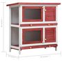 Voir la diapositive 6 : VIDAXL Clapier d'exterieur 4 portes Rouge Bois