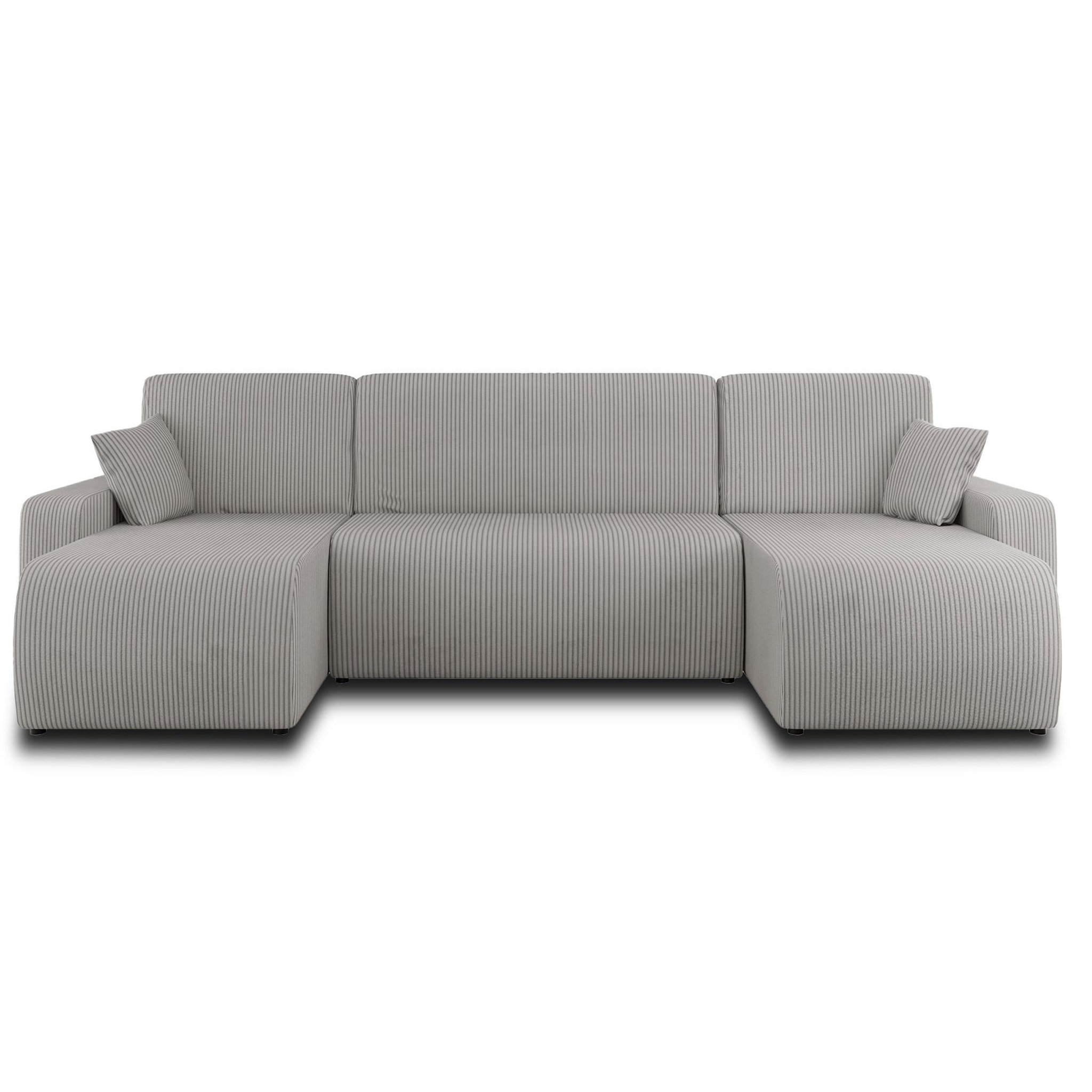 Voir la diapositive 6 : BEST MOBILIER Artemisa - canapé panoramique en u - 7 places - convertible avec coffre - en velours côtelé