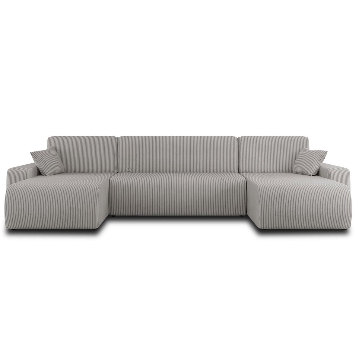 BEST MOBILIER Artemisa - canapé panoramique en u - 7 places - convertible avec coffre - en velours côtelé