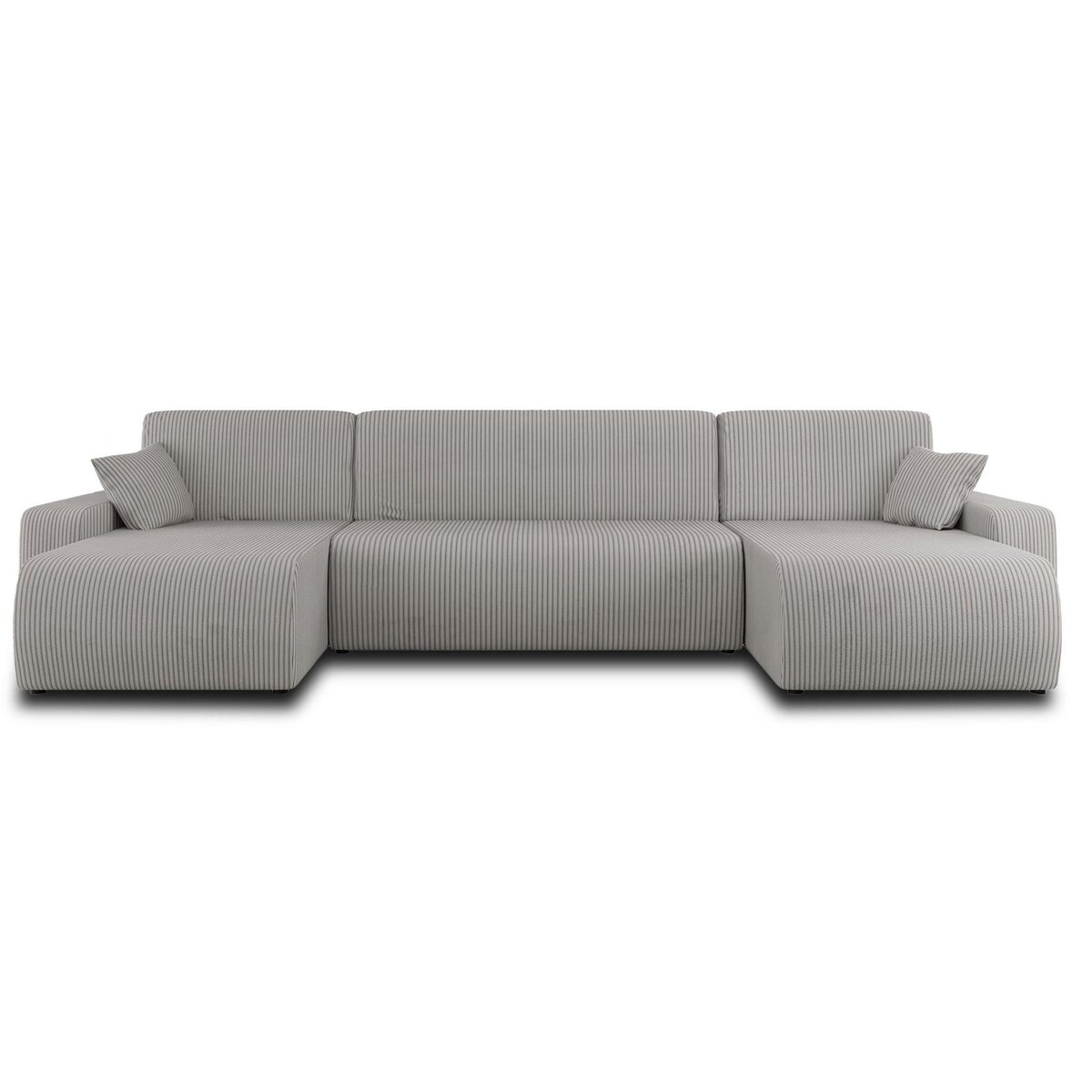 BEST MOBILIER Artemisa - canapé panoramique en u - 7 places - convertible avec coffre - en velours côtelé