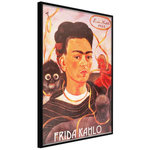 Paris Prix Affiche Murale Encadrée  Frida Khalo Self-Portrait. Coloris disponibles : Noir, Jaune
