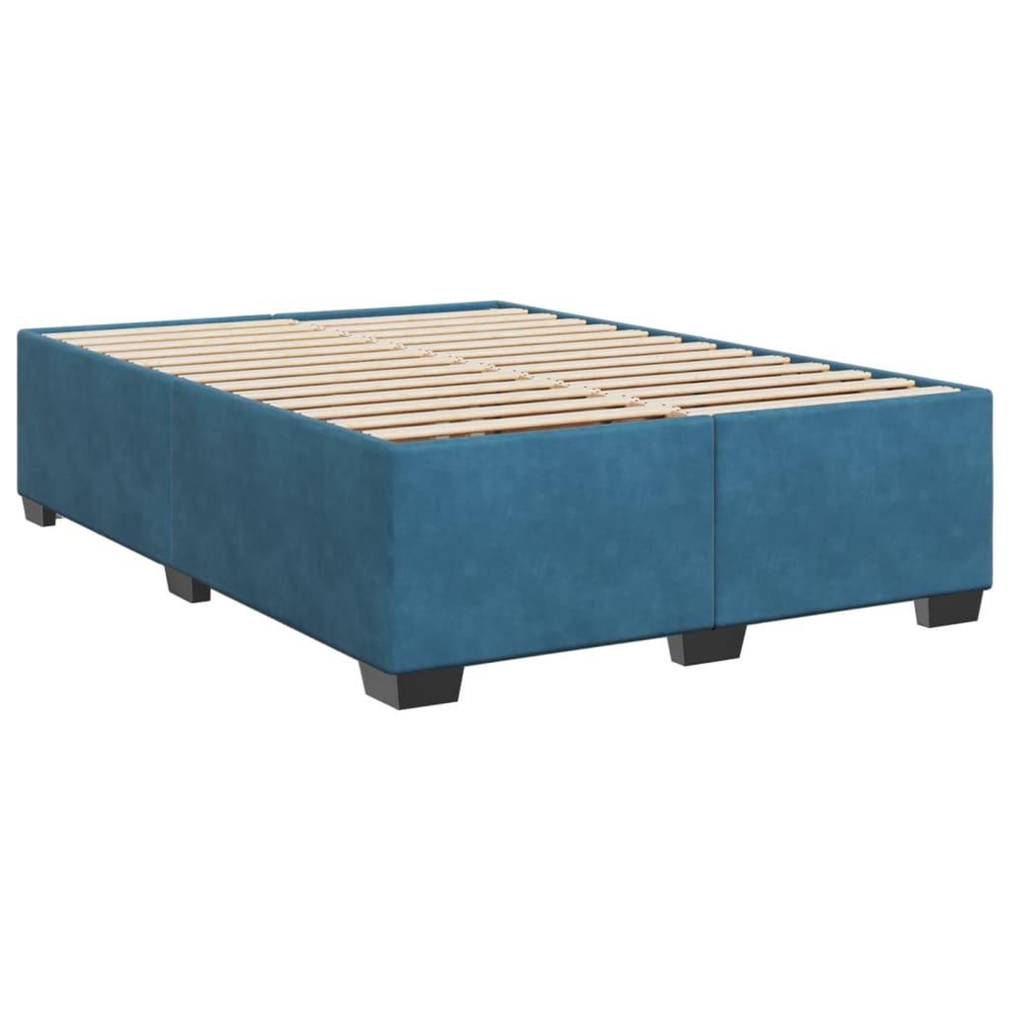 Voir la diapositive 3 : VIDAXL Cadre de lit sans matelas bleu 140x190 cm velours