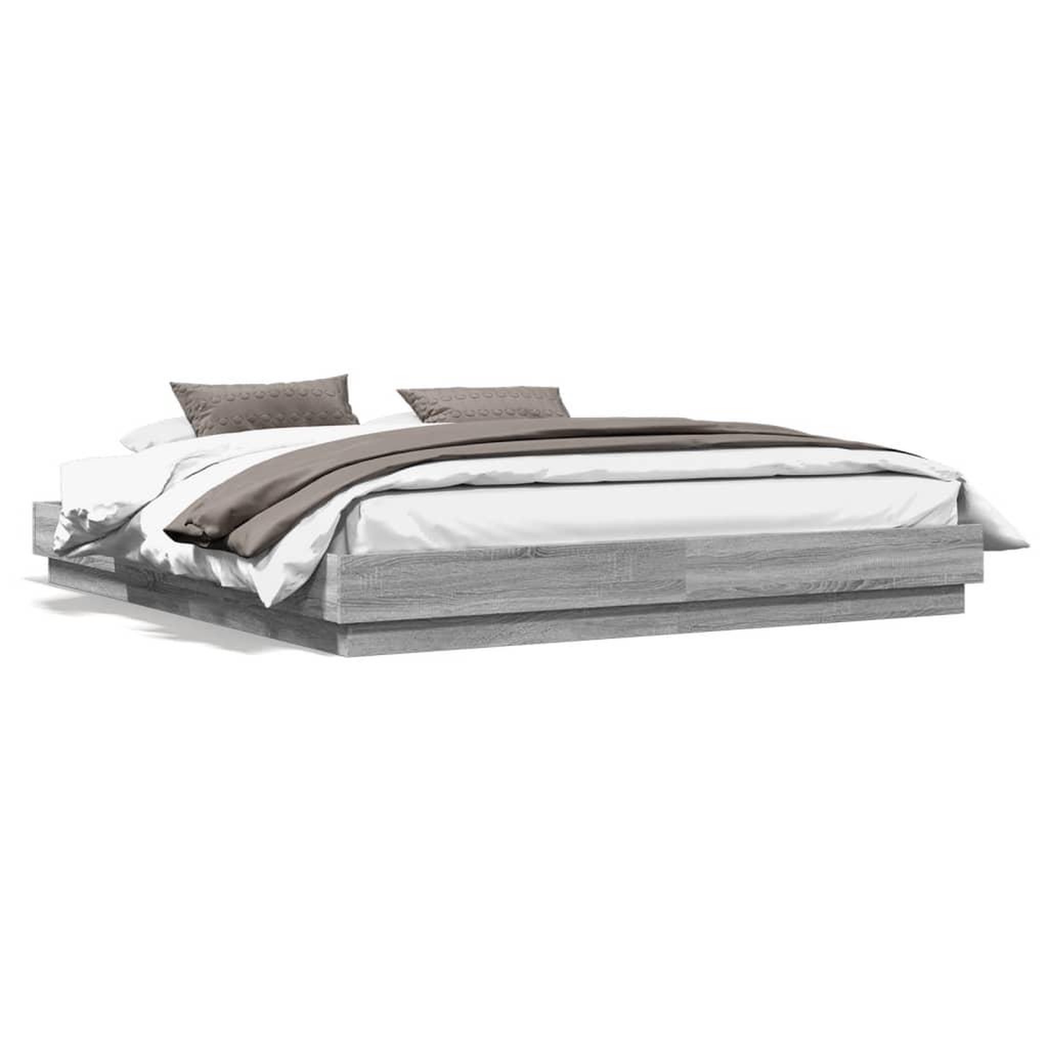Voir la diapositive 2 : VIDAXL Cadre de lit sans matelas sonoma gris 180x200 cm