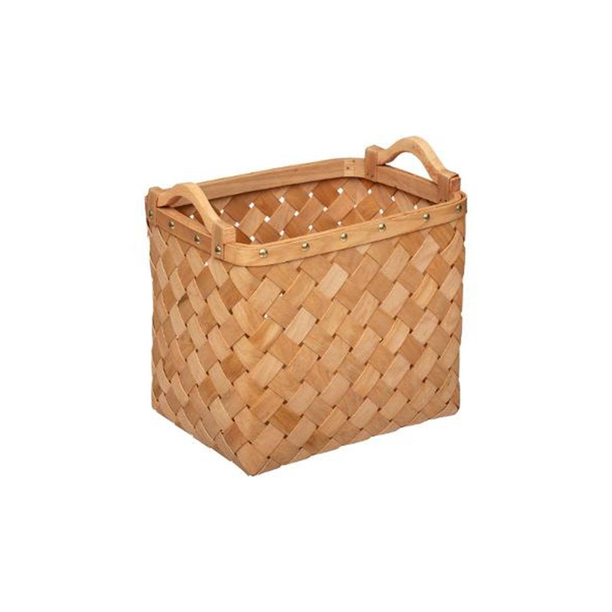 Voir la diapositive 3 : ATMOSPHERA Lot de 3 paniers de rangement  bois  37cm caramel