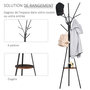 Voir la diapositive 5 : HOMCOM HOMCOM Porte-manteau trépied design contemporain branches étagère + 9 patères dim. 45L x 45l x 180H cm métal marron