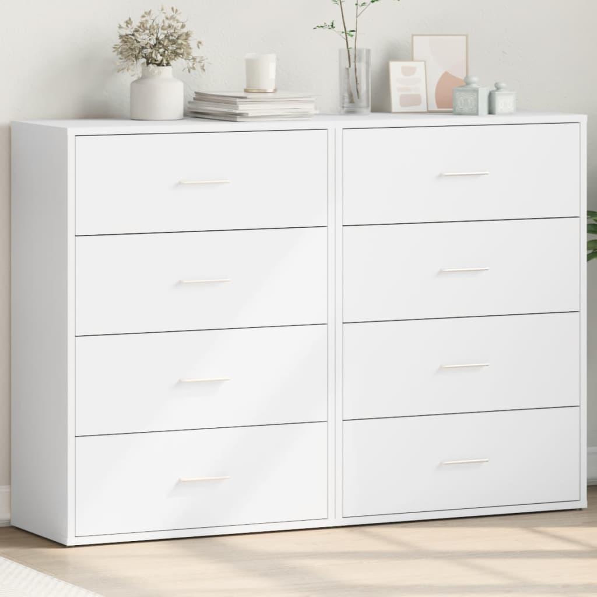 VIDAXL Buffets 2 pcs blanc 60x31x84 cm bois d'ingenierie