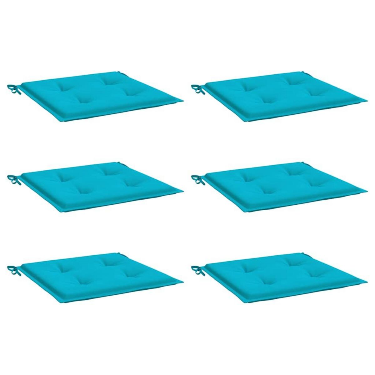 VIDAXL Coussins de chaise de jardin lot de 6 turquoise 40x40x3cm tissu