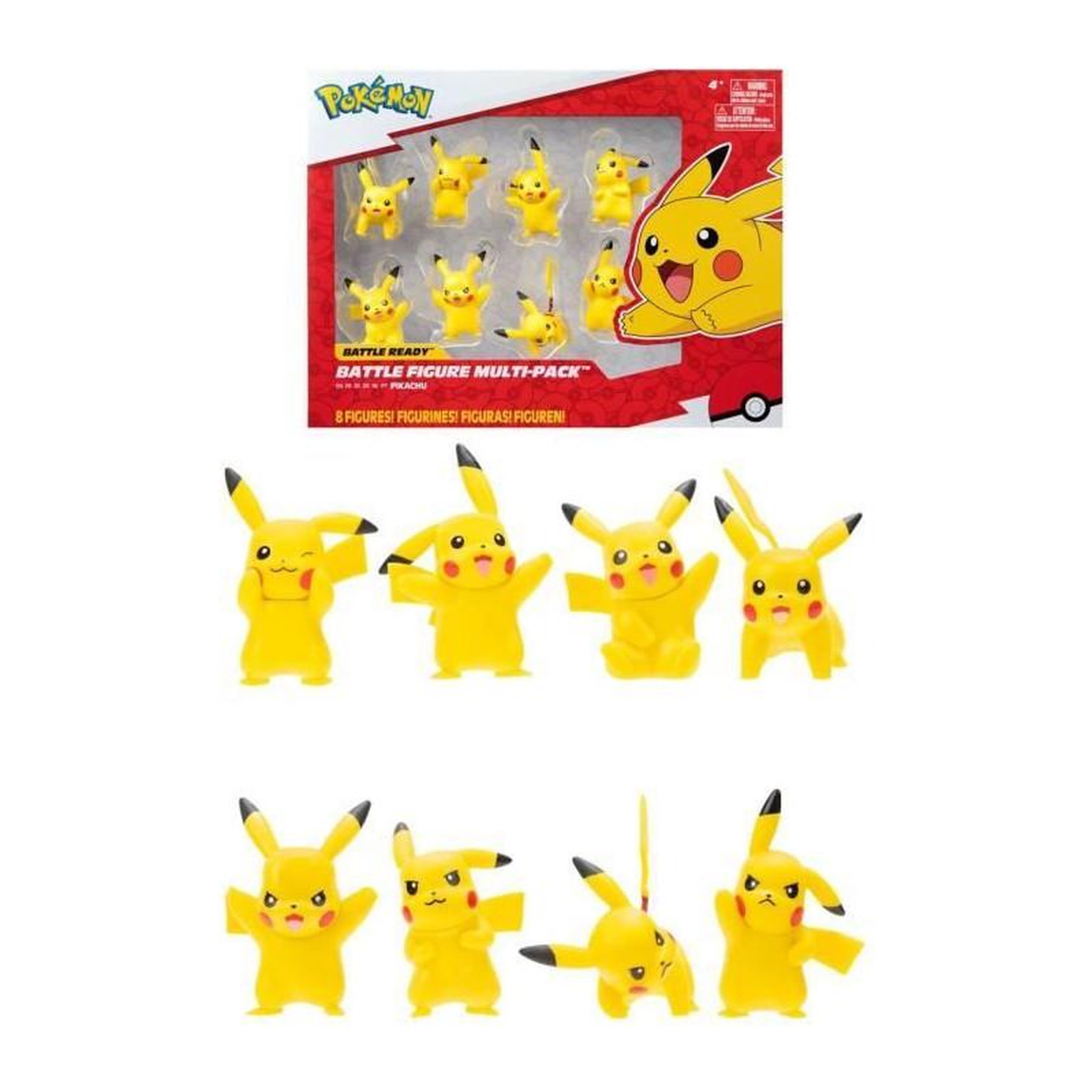 BANDAI Bandai - Pokémon - 8 Figurines Battle - Pack de 8 Figurines Pikachu - JW2604