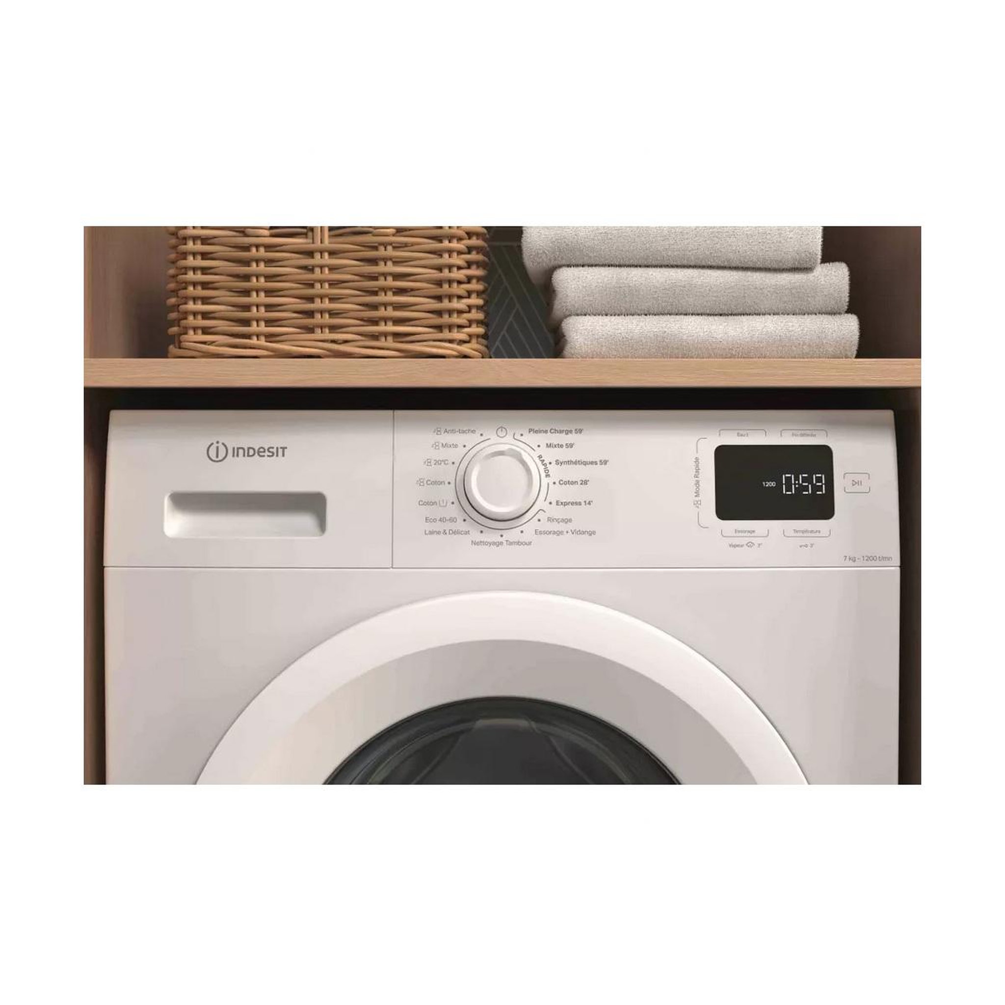 Voir la diapositive 5 : Indesit Lave-linge frontal 7kg 1200 tours/min - imd762mytimefr