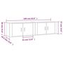 Voir la diapositive 6 : VIDAXL Meubles TV muraux 2 pcs chene fume 80x34,5x40 cm