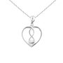 Voir la diapositive 1 : L'ATELIER D'AZUR Collier Coeur Infini / Infinity - Pendentif Or Blanc et Diamant - Chaine Argentée - Femme