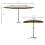 Voir la diapositive 3 : OUTSUNNY Parasol de jardin XXL parasol grande taille 4,6L x 2,7l x 2,4H m ouverture fermeture manivelle acier polyester haute densité café latte