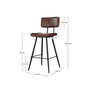 Voir la diapositive 4 : Rendez vous déco Lot de 2 chaises de bar mi-hauteur 66 cm en cuir synthétique marron-Texas