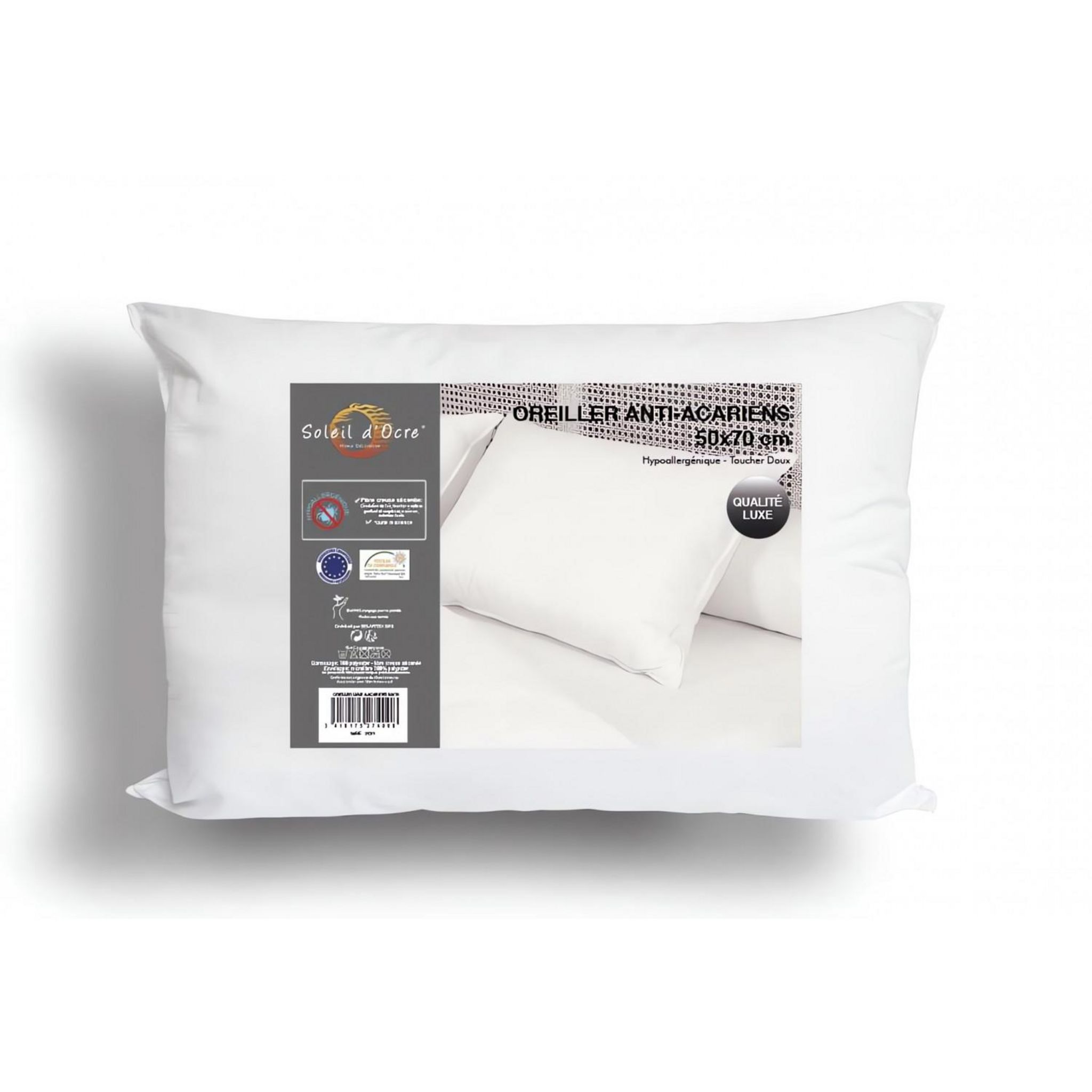 Soleil d'ocre Traversin Anti-Acariens Luxe Largeur 160 cm Coton