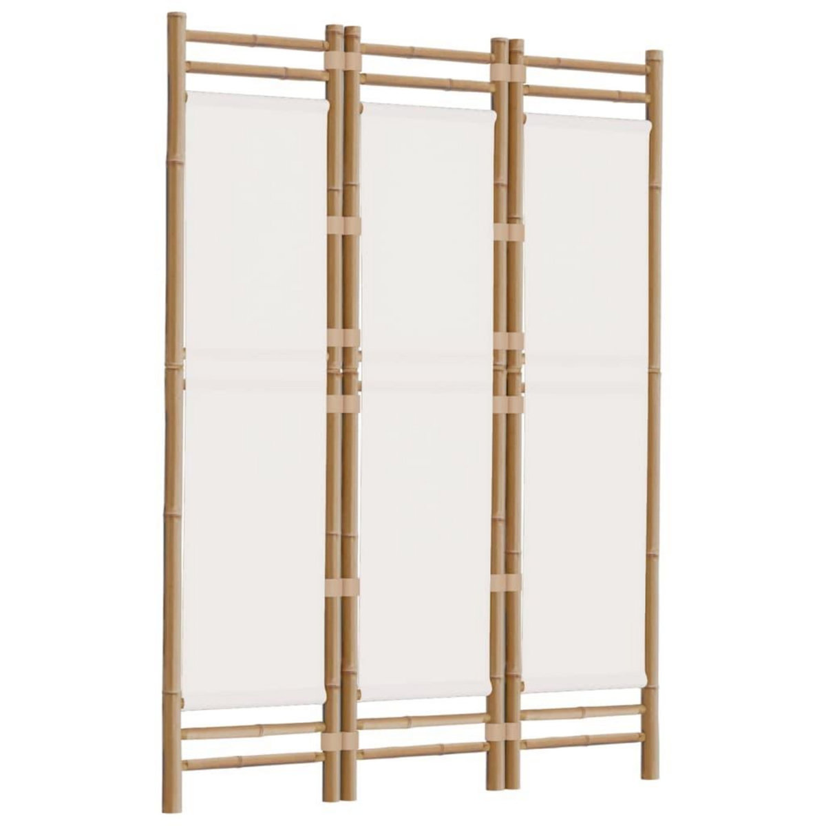 VIDAXL Cloison de separation pliante 3 panneaux 120 cm Bambou et toile