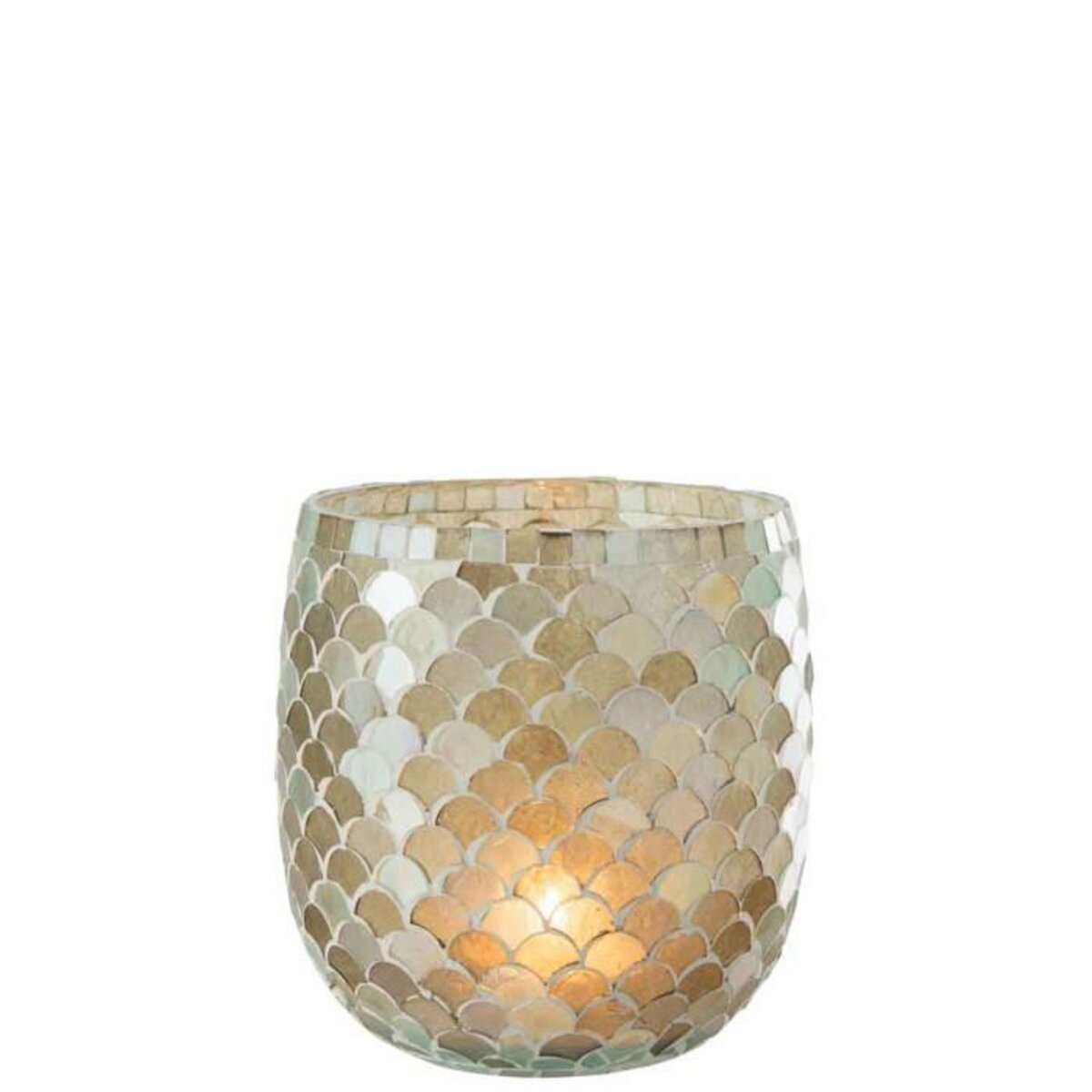 Paris Prix Photophore Design  Mosaïque  16cm Bleu Azur