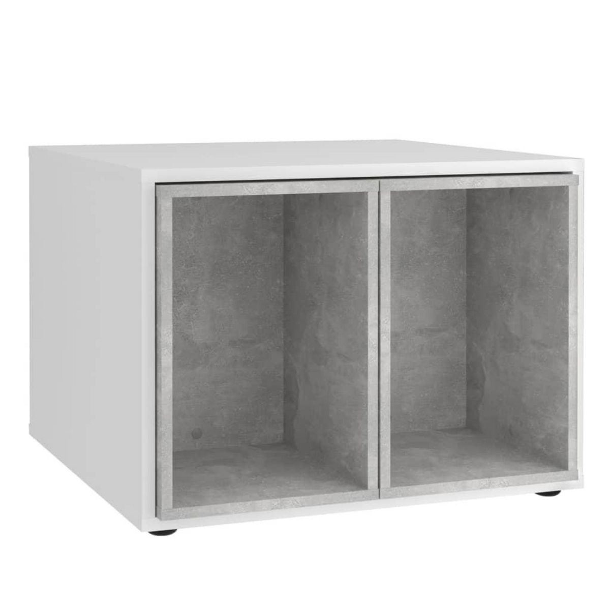 FMD FMD Table basse avec 2 tables d'appoint 67,5x67,5x50 cm Blanc et beton