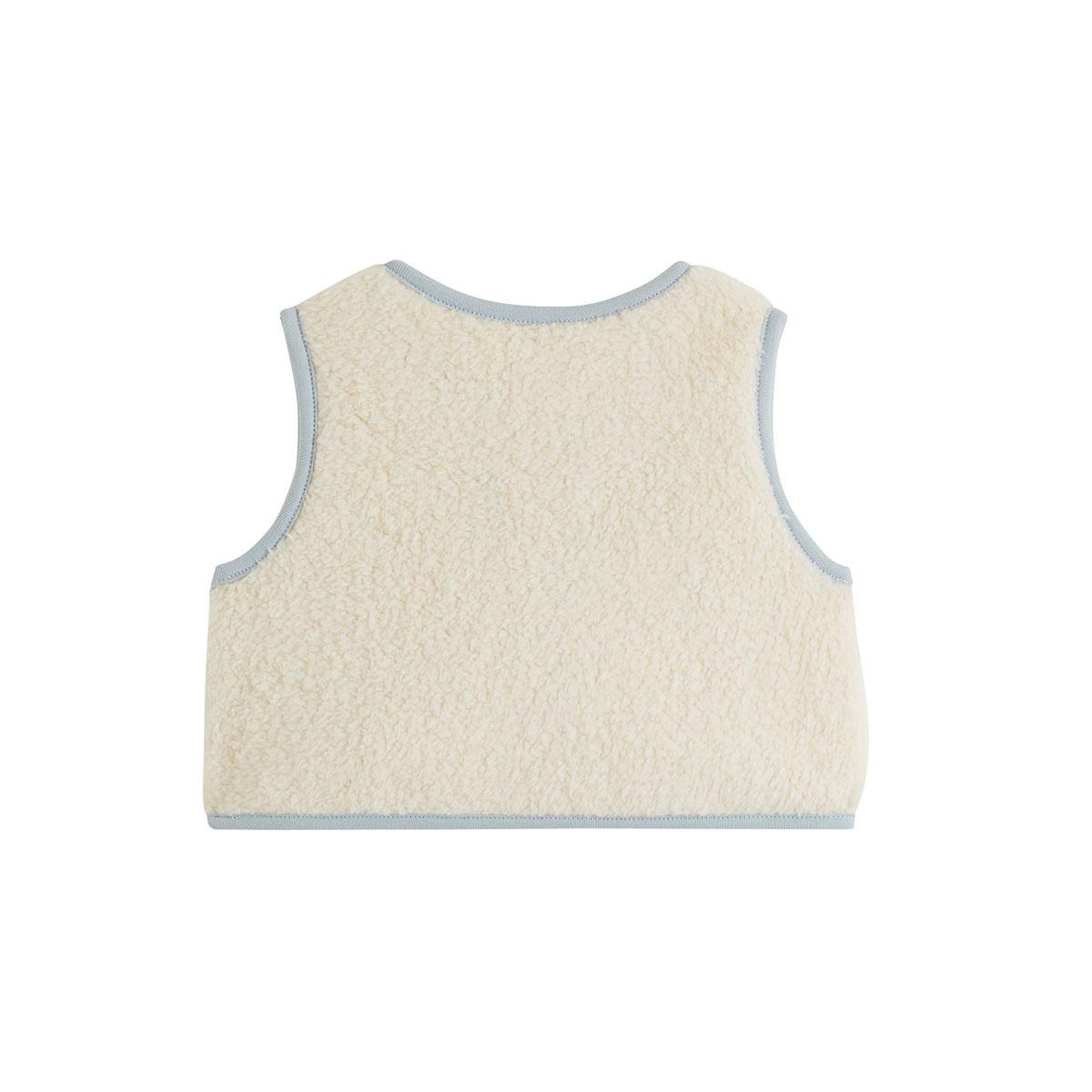 Voir la diapositive 2 : PETIT BEGUIN Veste sans manches bébé en sherpa voix lactée