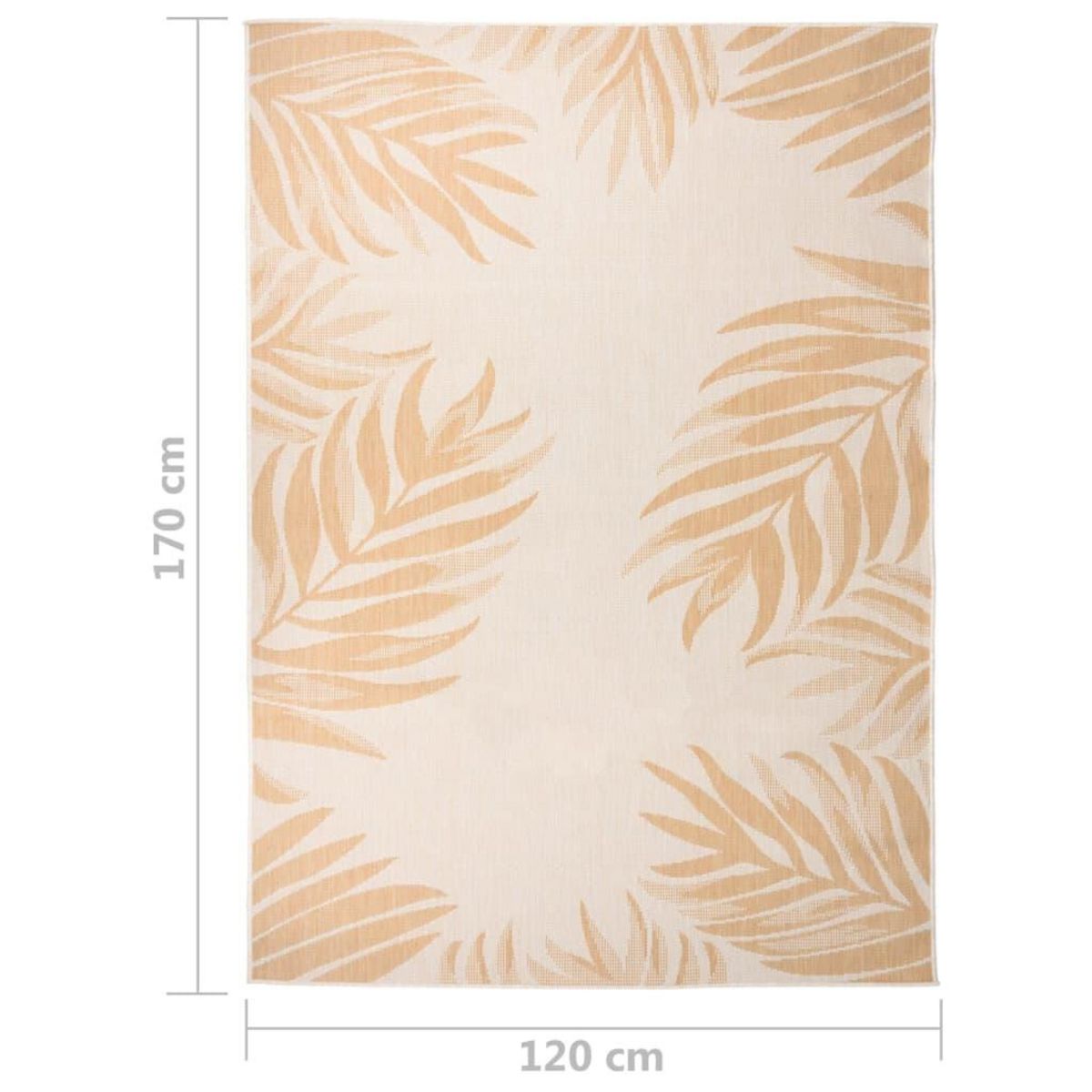 VIDAXL Tapis a tissage plat d'exterieur 120x170 cm Motif de feuille