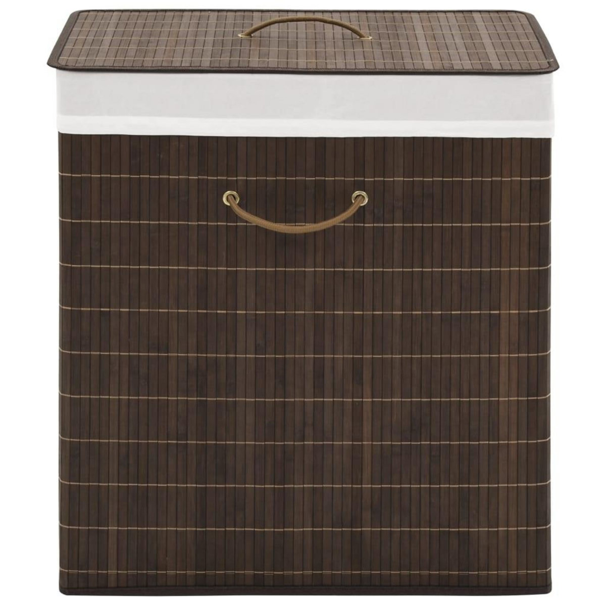 VIDAXL Panier a linge rectangulaire Bambou Marron fonce