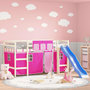 Voir la diapositive 1 : VIDAXL Rideaux pour lit mezzanine rose polyester