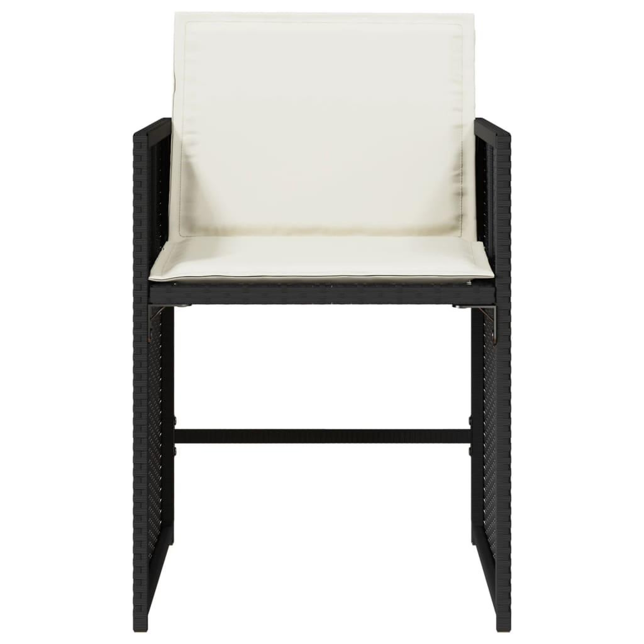 Voir la diapositive 5 : VIDAXL Chaises de jardin lot de 4 avec coussins noir resine tressee