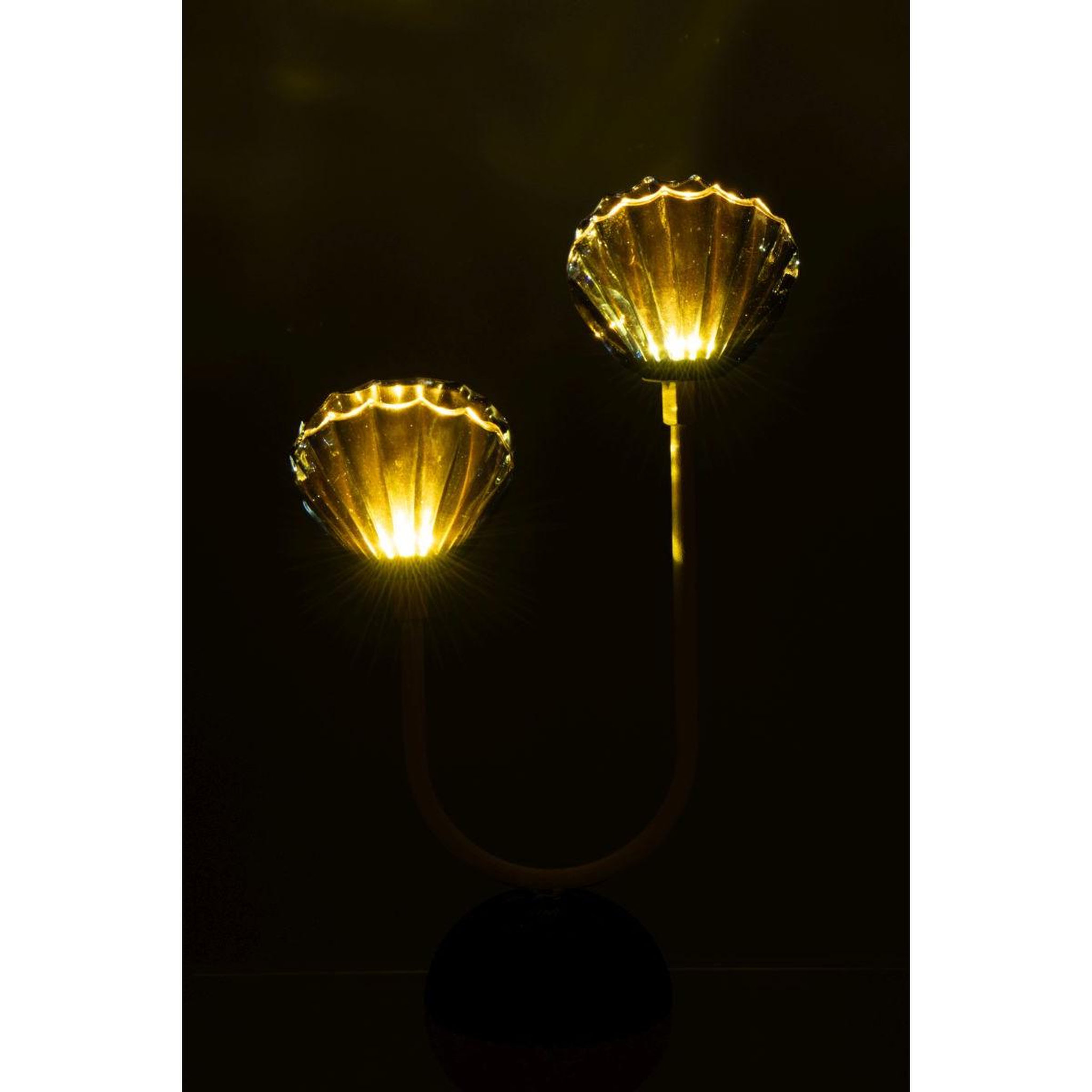Voir la diapositive 4 : J-LINE Lampe à poser à led  shell  32cm bleu