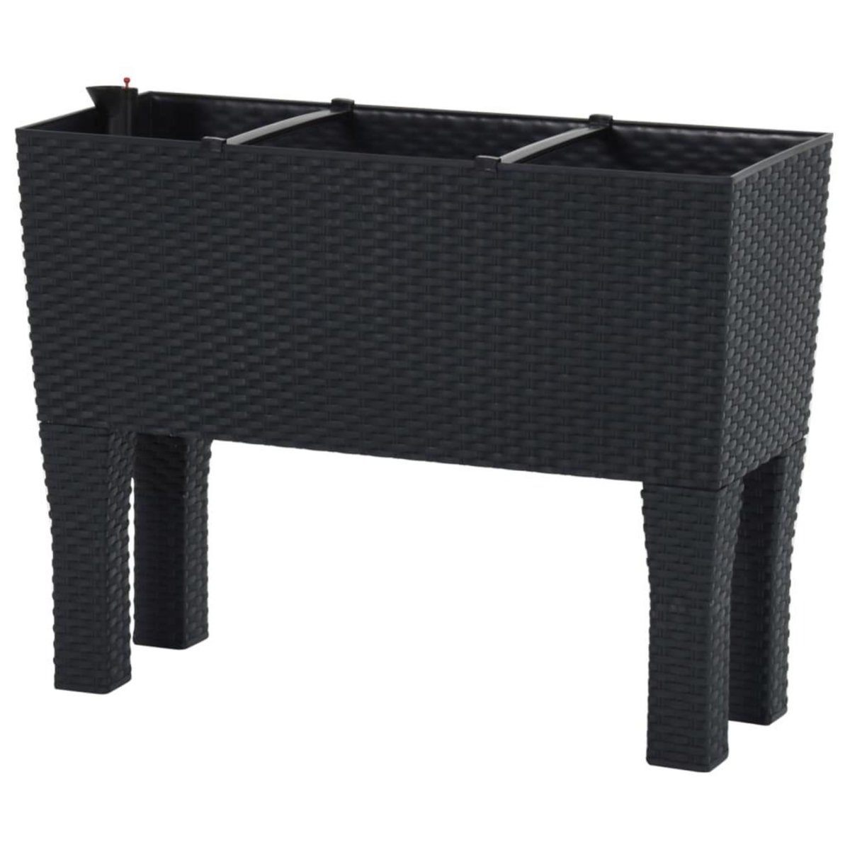 VIDAXL Lit sureleve de jardin Anthracite 60x25x46 cm PP Rotin