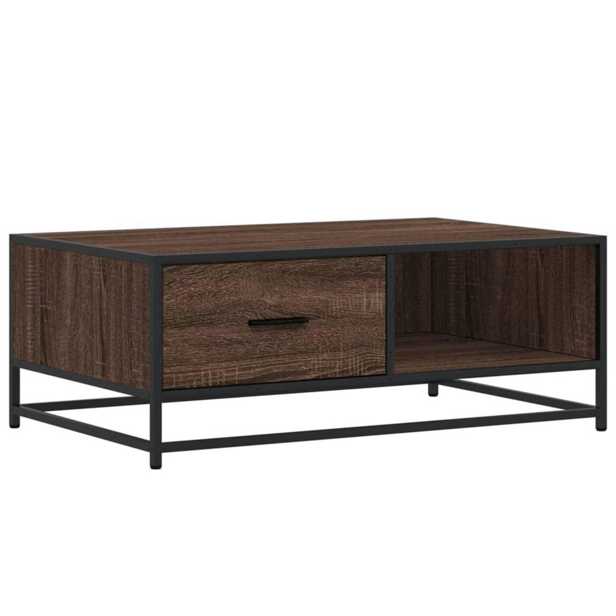 VIDAXL Table basse chene marron 90x57x35 cm bois d'ingenierie et metal