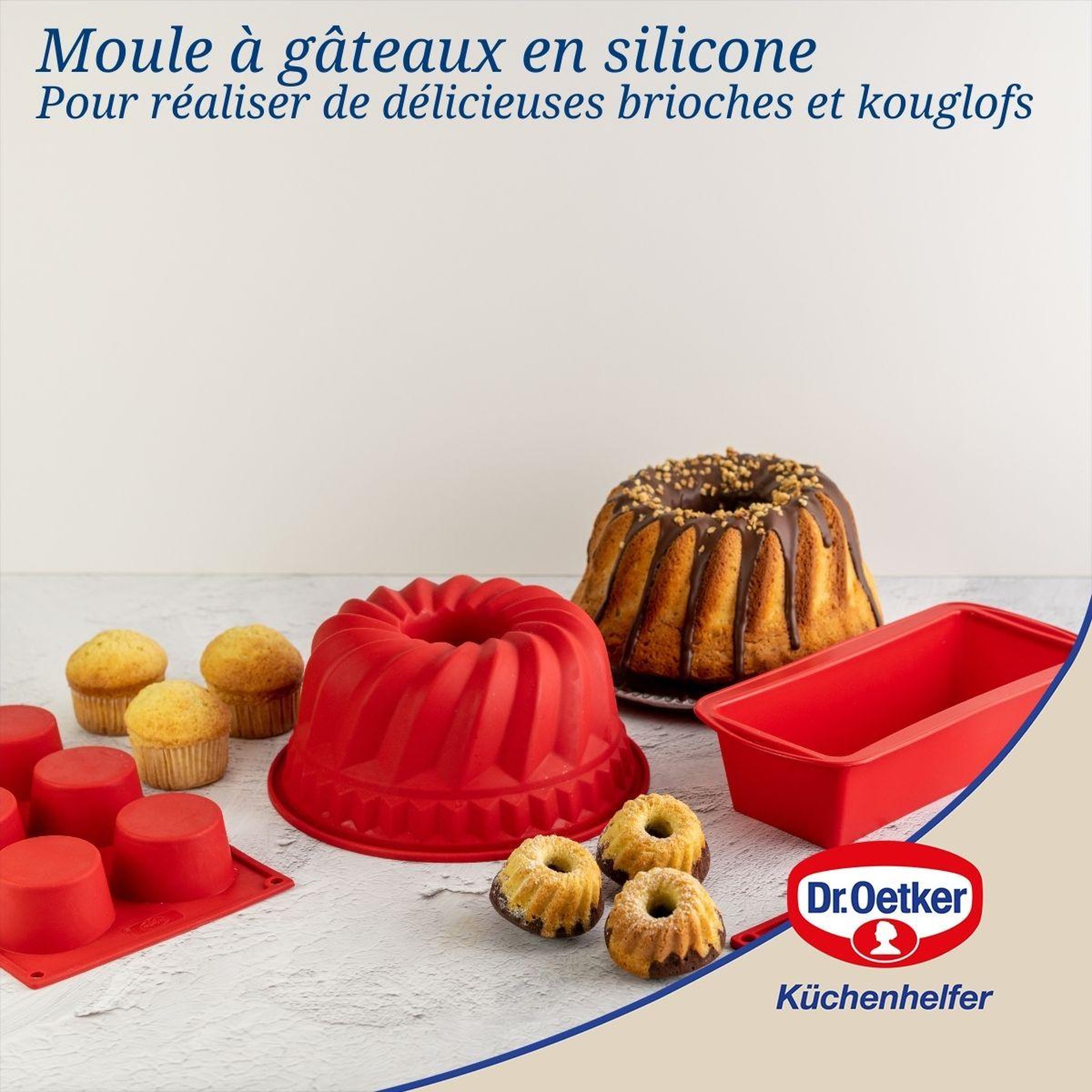 Voir la diapositive 4 : DR.OETKER Moule à kougelhopf 21,5 cm dr. Oetker flexxibel love