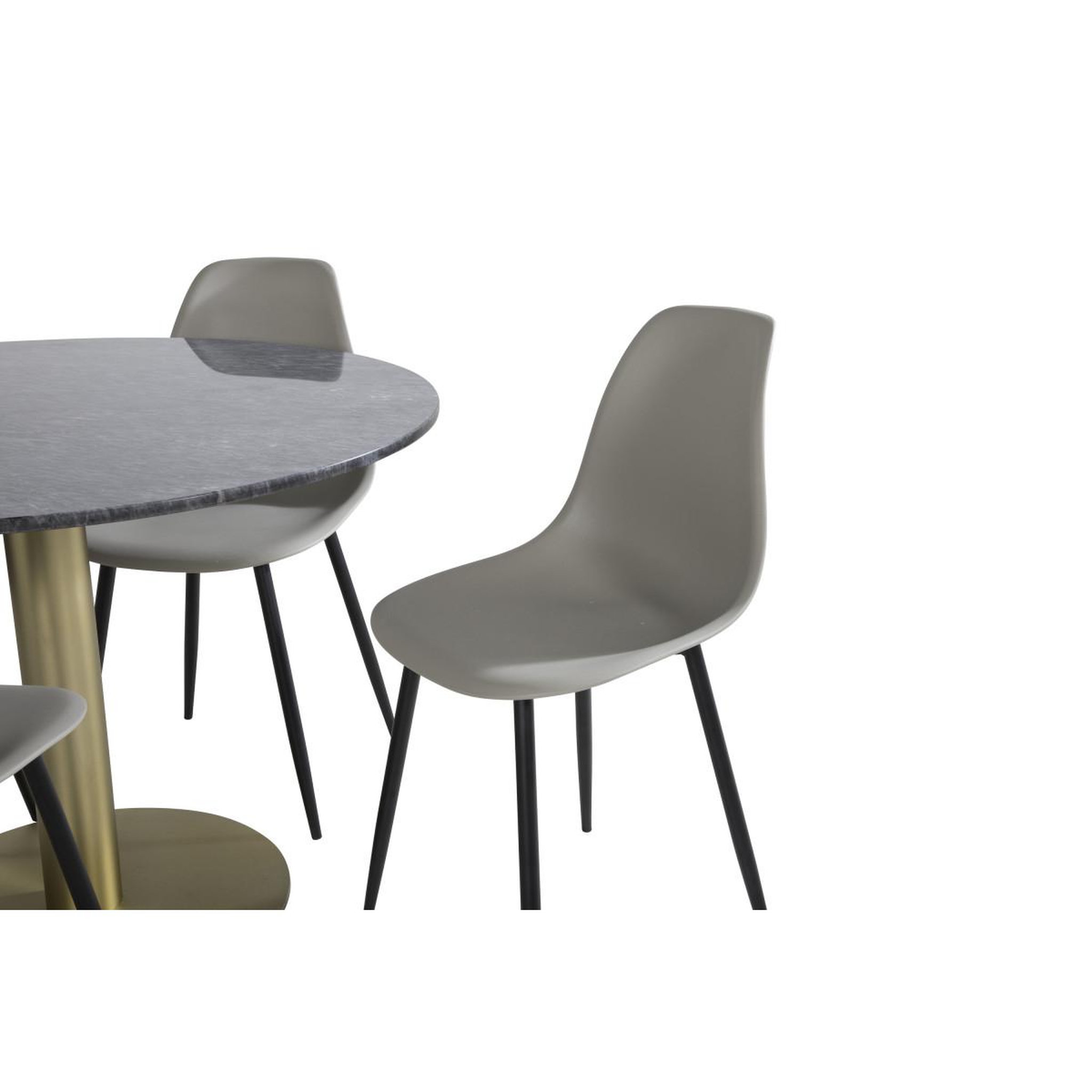 Voir la diapositive 2 : Paris Prix Ensemble table à manger & 4 chaises  estelle & polar  106cm gris foncé & gris